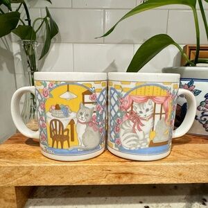 VINTAGE MIYAZAKI CAT MUG GRANDMA CORE COTTAGE SET